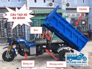 Cấu tạo xe ba bánh gồm những thành phần nào