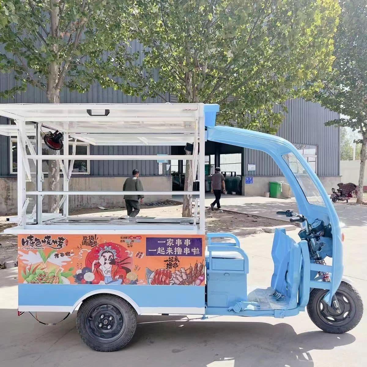 Mẫu xe ba bánh điện bán hàng rong có mui