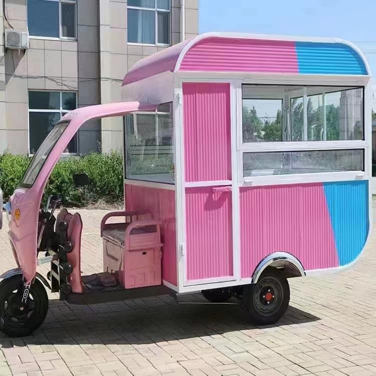 Mẫu xe điện ba bánh bán hàng rong có mái che