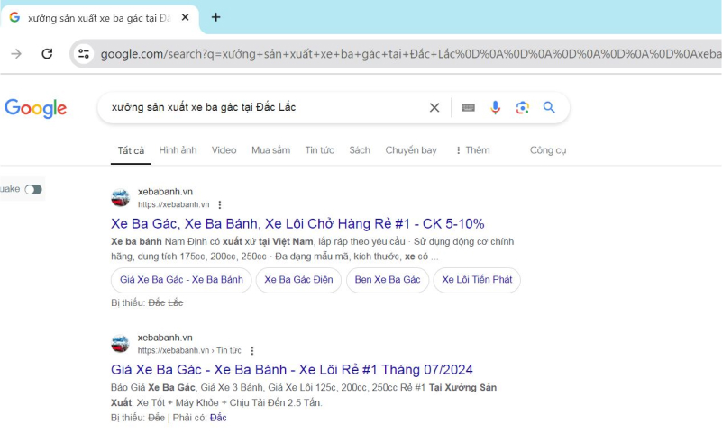 Hướng dẫn tìm kiếm địa chỉ bán xe ba bánh tại Đắc Lắc