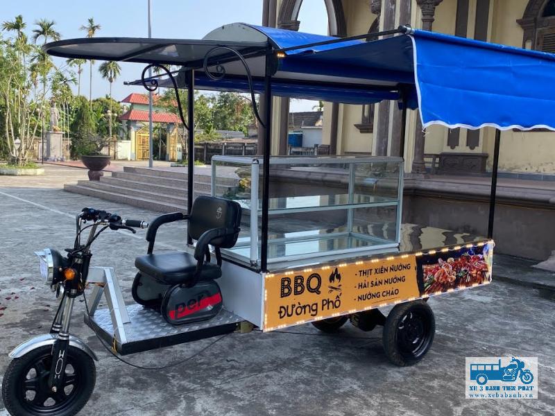 Xe ba bánh điện bán hàng rong mẫu số 8