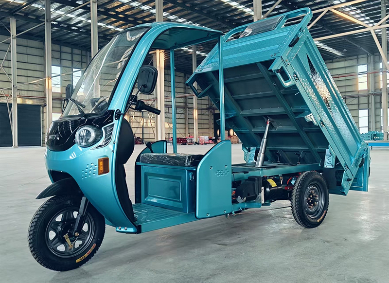 Mẫu xe ba bánh điện có mái che thùng có ben