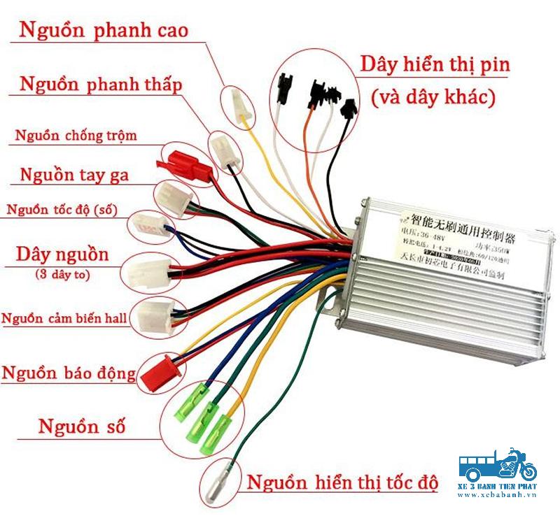 IC xe ba gác điện giúp điều tiết dòng điện từ bình ắc quy đến động cơ, kiểm soát tốc độ tay ga,...